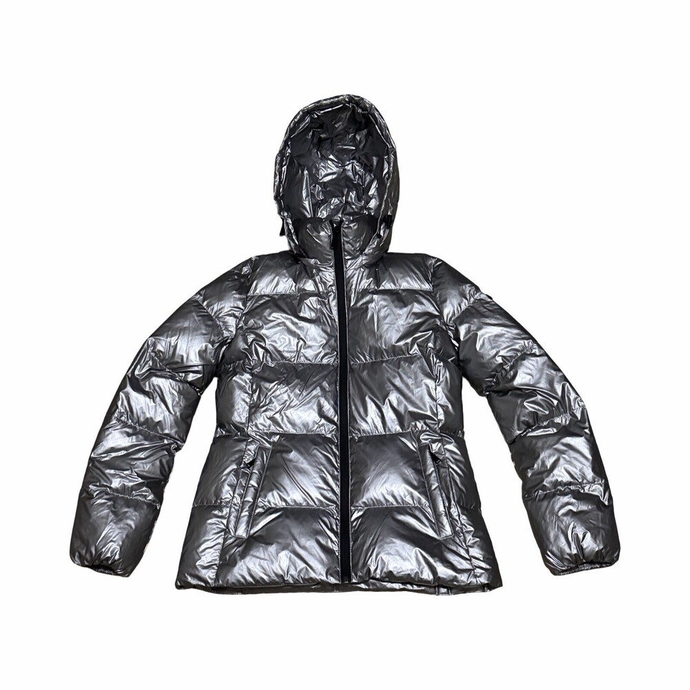 Size XS Women's BCBG Generation Silver Downfill Puffer Jacket NWOT